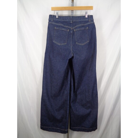 Spanx Wide Leg Pull On Jeans Size Large Tall Raw Indigo 20547T - Picture 6 of 12